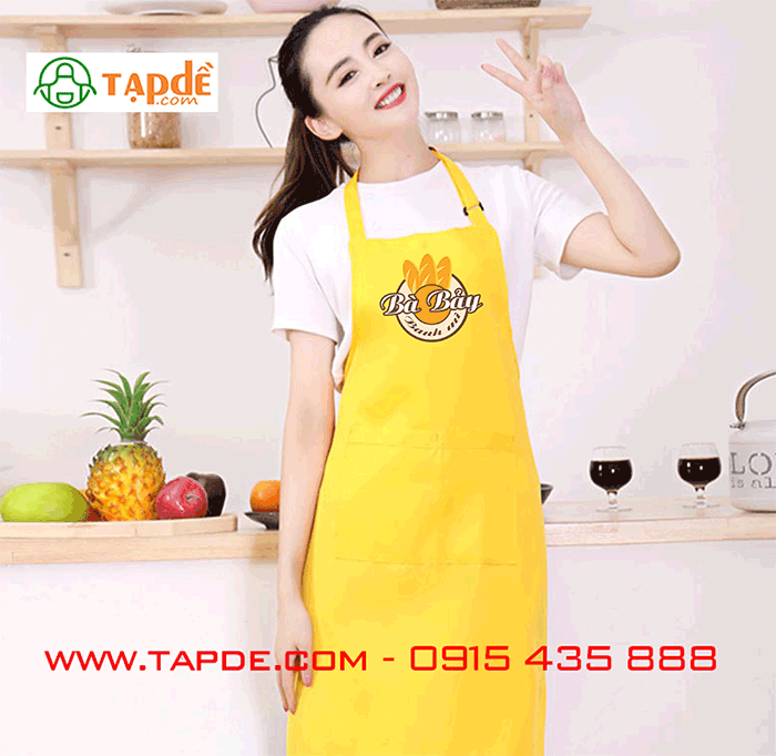May tạp dề quán bánh mì Bà bảy | May tap de dong phuc