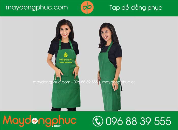 May tạp dề quán Ông bụt Farm | May tap de dong phuc