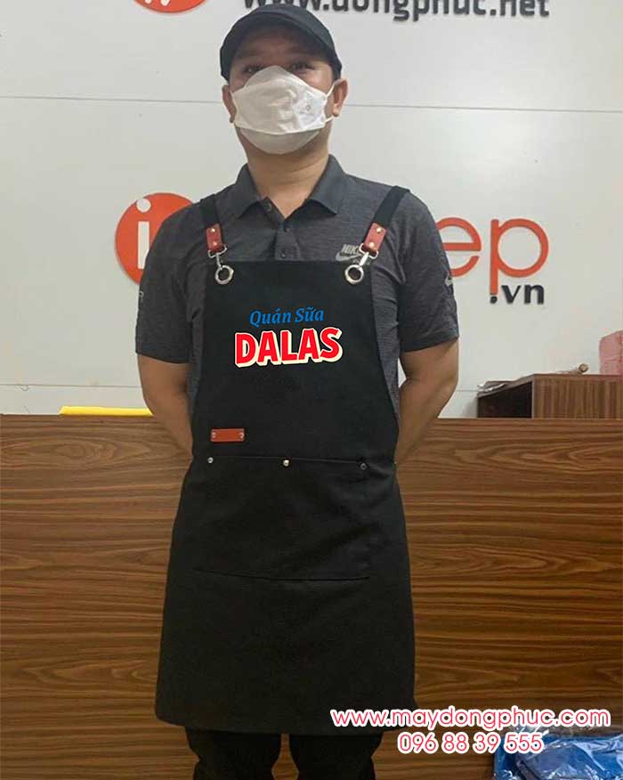 May Tạp Dề Đồng Phục Quán Sữa Dalas | May Tap de dong phuc