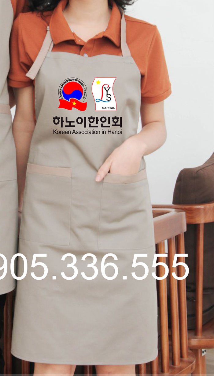 May tạp dề Công ty Korean Association in Hanoi | May tap de dong phuc