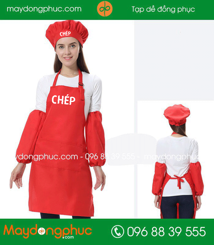 May tạp dề đồng phục Quán CHÉP | may tap de dong phuc