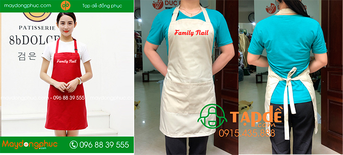 May tạp dề Family Nail | May tap de dong phuc