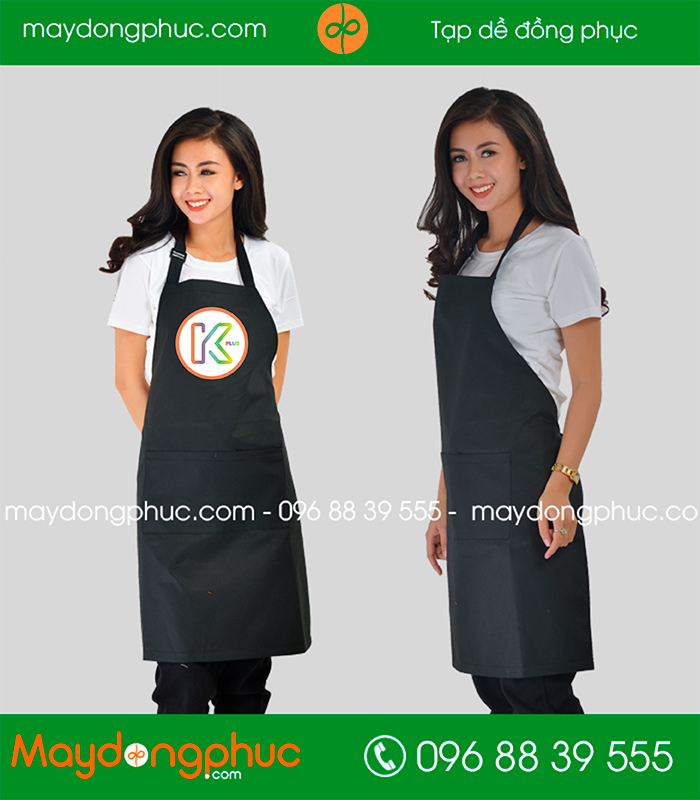 May tạp dề màu đen K-Plus | May tap de dong phuc