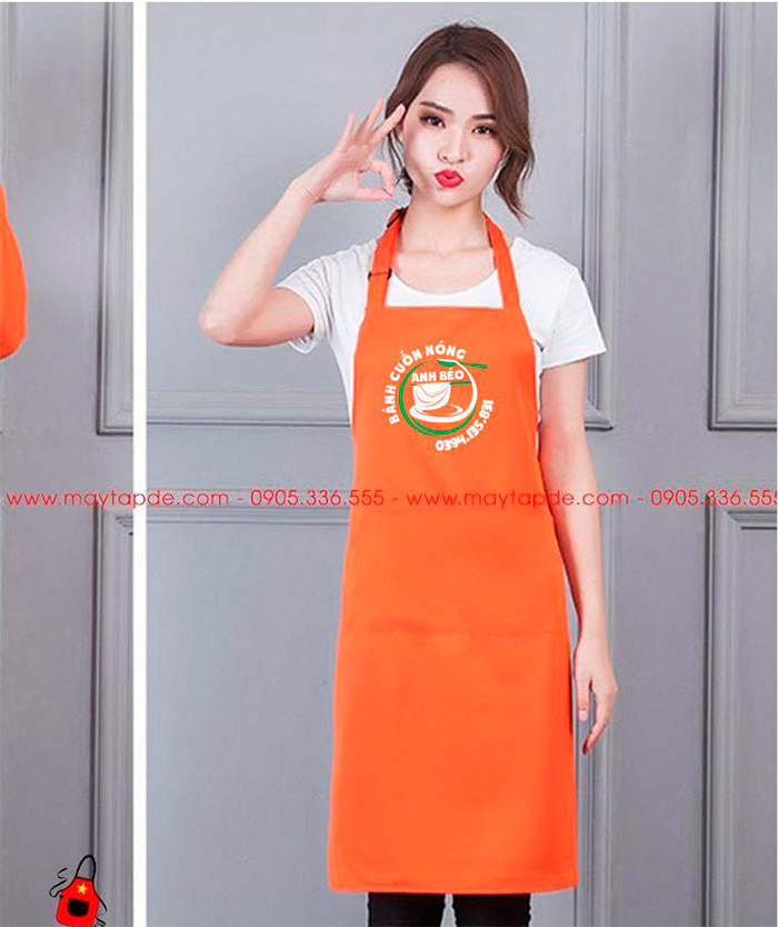 May tạp dề Quán bánh cuốn nóng Anh Béo | May tap de dong phuc