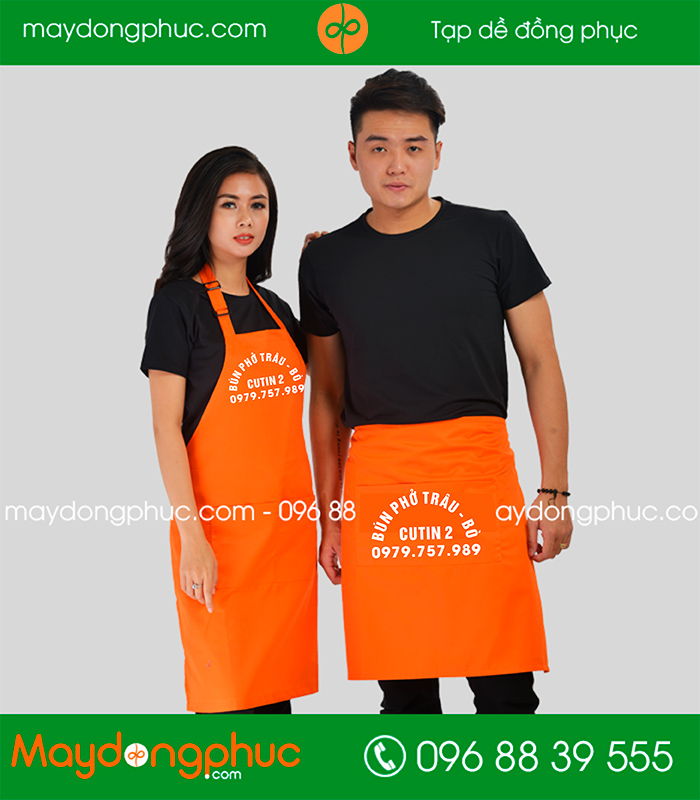 May tạp dề Quán Bún phở trâu - bò Cutin 2 | May tap de dong phuc