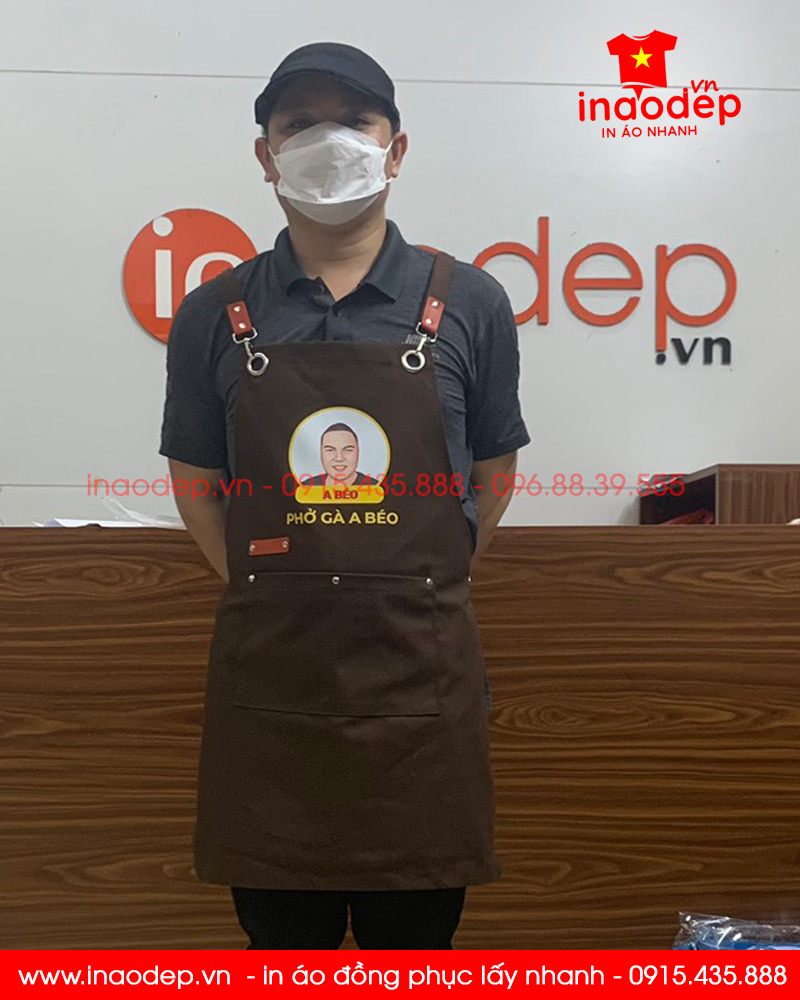 May tạp dề Quán Phở gà A Béo | May tap de dong phuc