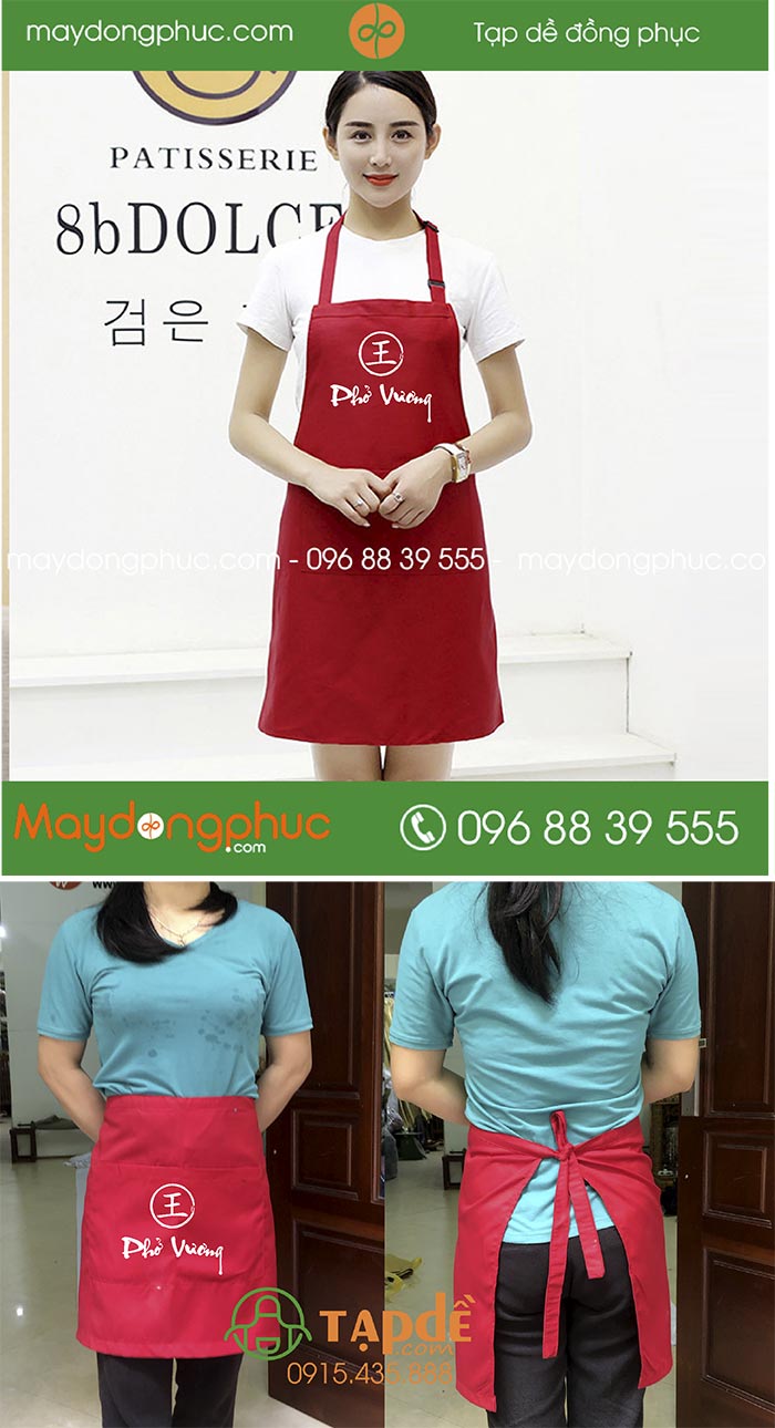 May tạp dề Quán Phở Vương | May tap de dong phuc