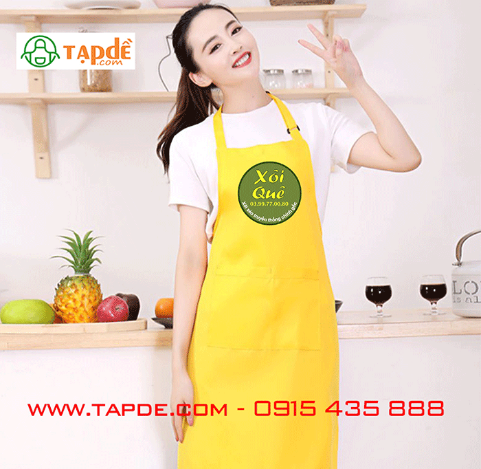 May tạp dề Quán Xôi Quê | May tap de dong phuc