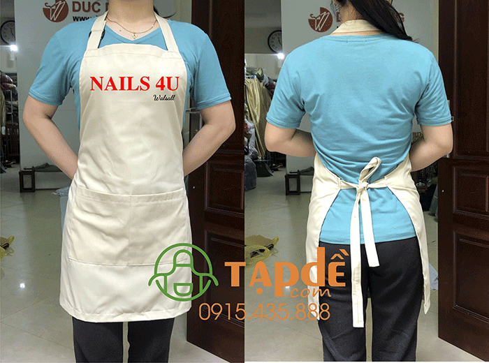 May tạp dề Tiệm Nails 4U Walsall | May tap de dong phuc