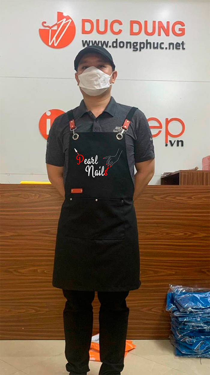 May tạp dề Tiệm Pearl Nails | May tap de dong phuc