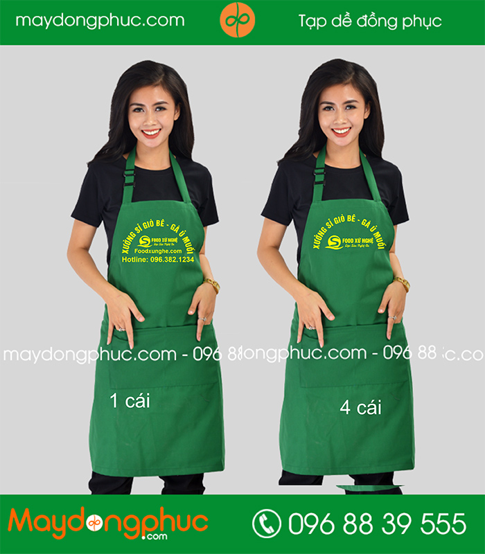 May tạp dề Xưởng sỉ giò bê - Gà ủ muối | May tap de dong phuc