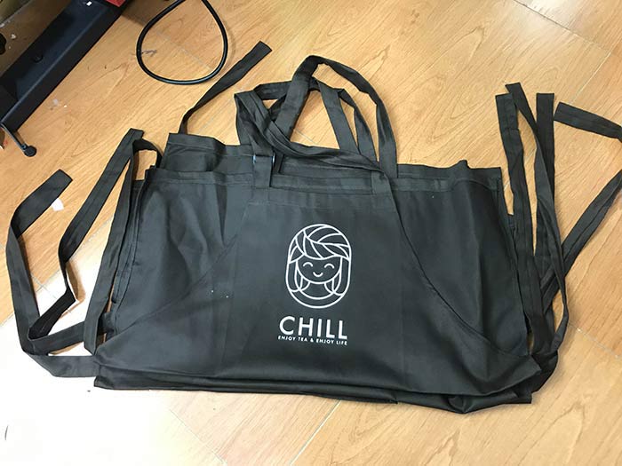 May tạp dề đồng phục Quán Chill | May tap de dong phuc