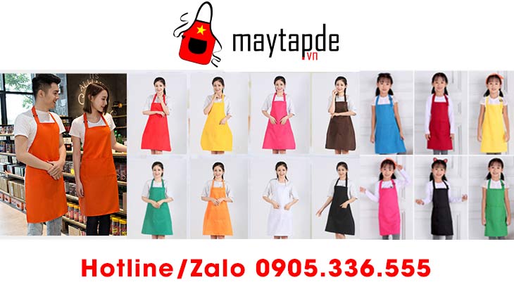 May tạp dề màu cam | May tap de dong phuc