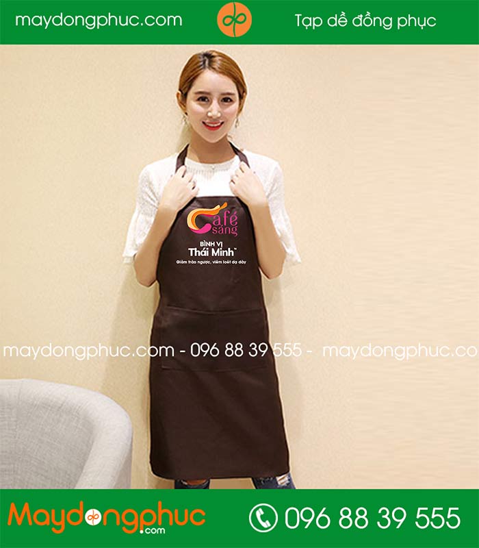 May tạp dề quán Cafe Sáng Bình vị Thái Minh | May tap de dong phuc
