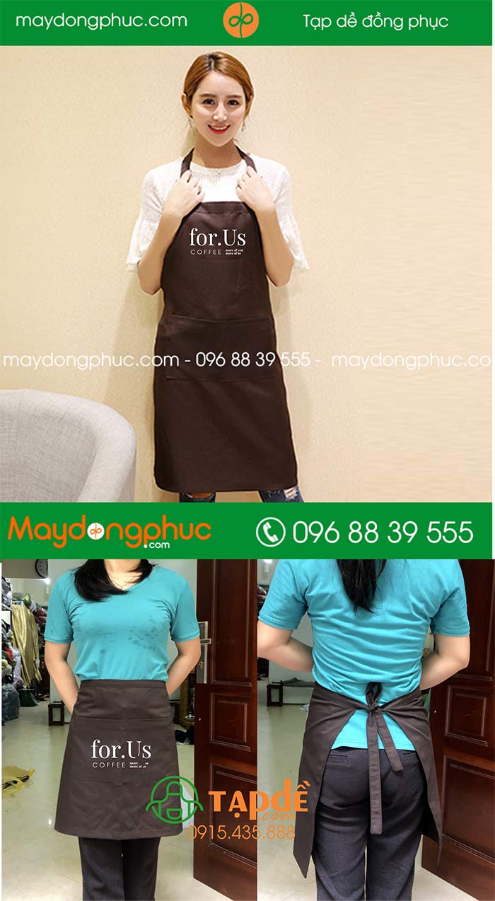 May tạp dề Quán coffee For us | May tap de dong phuc