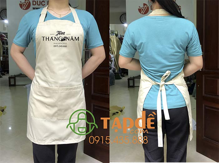 May tạp dề Quán Hoa Tháng Năm | May tap de dong phuc