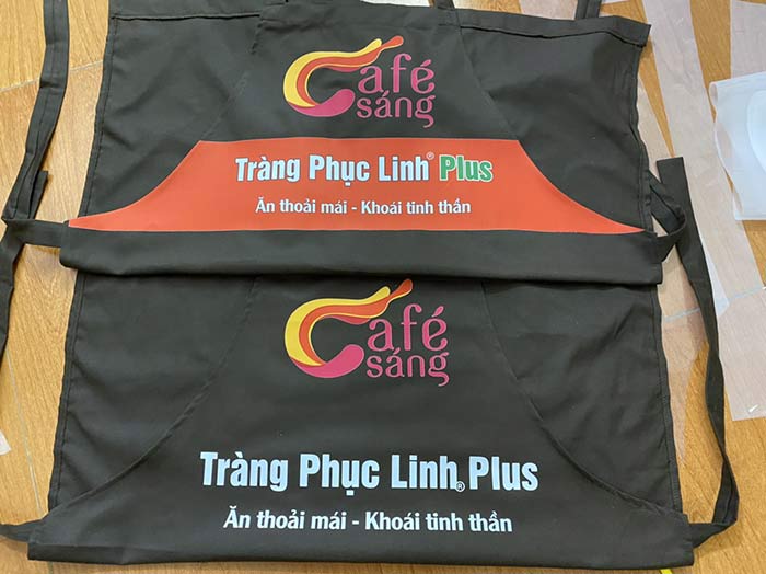 May tạp dề Cửa hàng Tràng Phục Linh Plus | May tap de dong phuc
