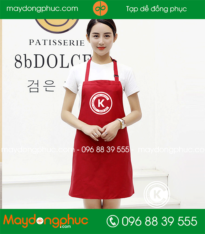 May tạp dề Quán K Coffee | May tap de dong phuc