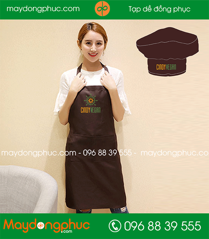 May tạp dề quán Cindy Vegan | May tap de dong phuc