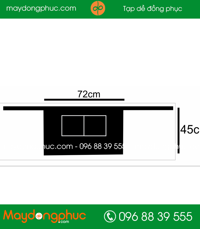 Kich thước tạp dề ngắn