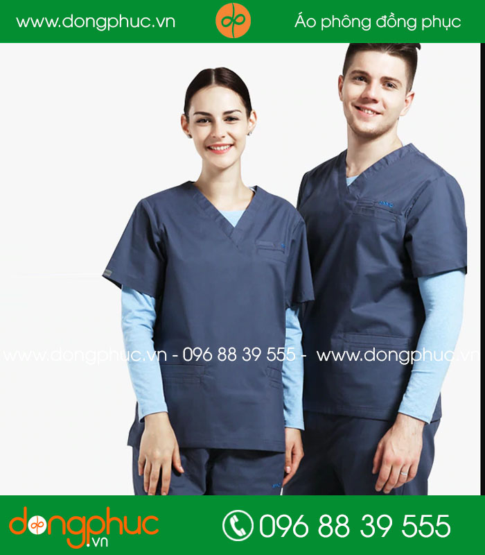 Đồng phục phòng mổ màu ghi đậm