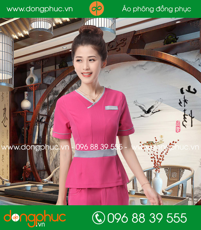 Đồng phục spa màu hồng